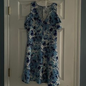 Blue and white floral dress. Medium. Only worn a few times. EUC